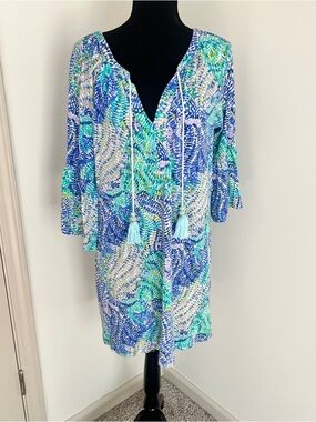 Lilly Pulitzer Del Lago Tunic Dress In Indigo Midnight Cove Size M